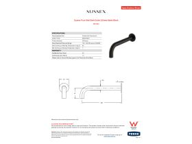 Specification Sheet - Sussex Pure Wall Bath Outlet 250mm Matte Black