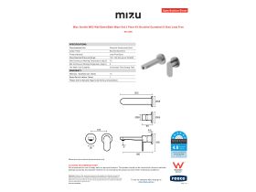 Specification Sheet - Mizu Soothe MK2 Wall Basin/Bath Mixer Set 2 Piece Kit Brushed Gunmetal (6 Star) Lead Free