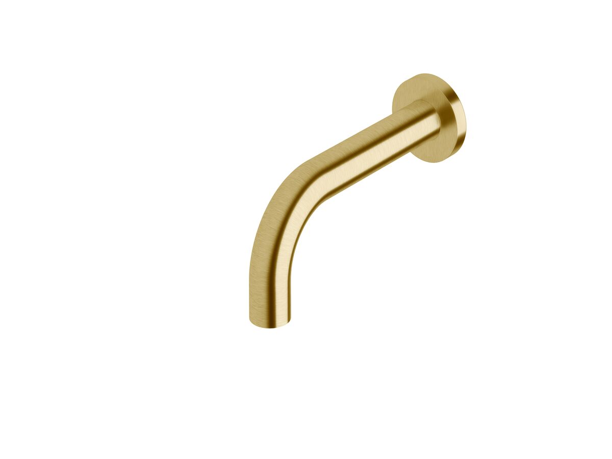 Sussex Scala 25mm Wall Outlet Curved 160mm LUX PVD Brushed Pure Gold (6 Star)