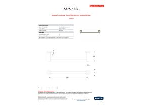 Specification Sheet - Sussex Pure Guest Towel Rail 300mm Brushed Nickel