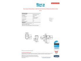 Specification Sheet - Roca Inspira Rimless Back to Wall Pan Soft Close Quick Release Seat White (4 Star)