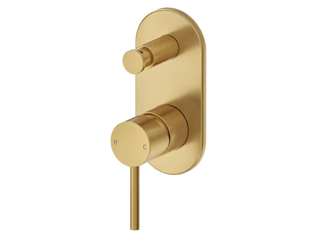 Mizu Drift Shower Mixer with Diverter Brushed Brass