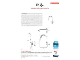 Specification Sheet - Milli Oria Sink Mixer Chrome (5 Star) Lead Free