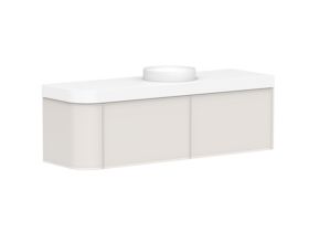 Supporting Image - Kado Era Single Curve All Drawer 1650mm Wall Hung Vanity Centre Basin 90mm Durasein Top Feather Grey
