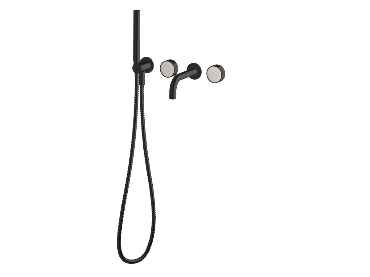 Supporting Image - Sussex Pure Elemental Progressive Bath Mixer System with Handshower 160mm PVD Matte Black with Aurora Insert