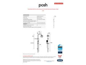 Specification Sheet - Posh Bristol MK2 Twin Rail Shower with Top Rail Water Inlet Chrome (3 Star)