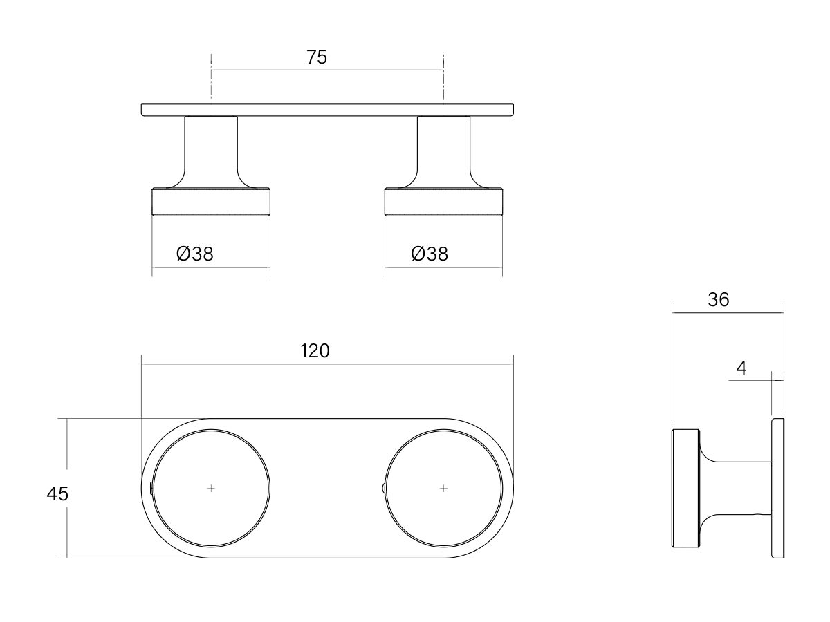 Technical Drawing - Faucet Strommen Vara Disc Wall Top Assembly Lead Free