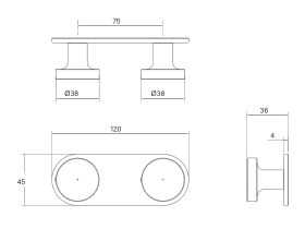 Technical Drawing - Faucet Strommen Vara Disc Wall Top Assembly Lead Free