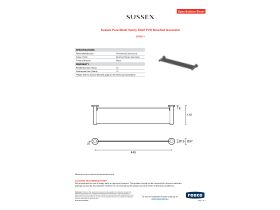 Specification Sheet - Sussex Pure Metal Vanity Shelf PVD Brushed Gunmetal