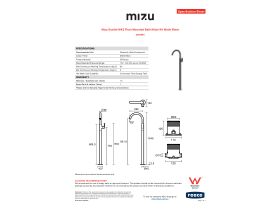 Specification Sheet - Mizu Soothe MK2 Floor Mounted Bath Mixer Kit Matte Black