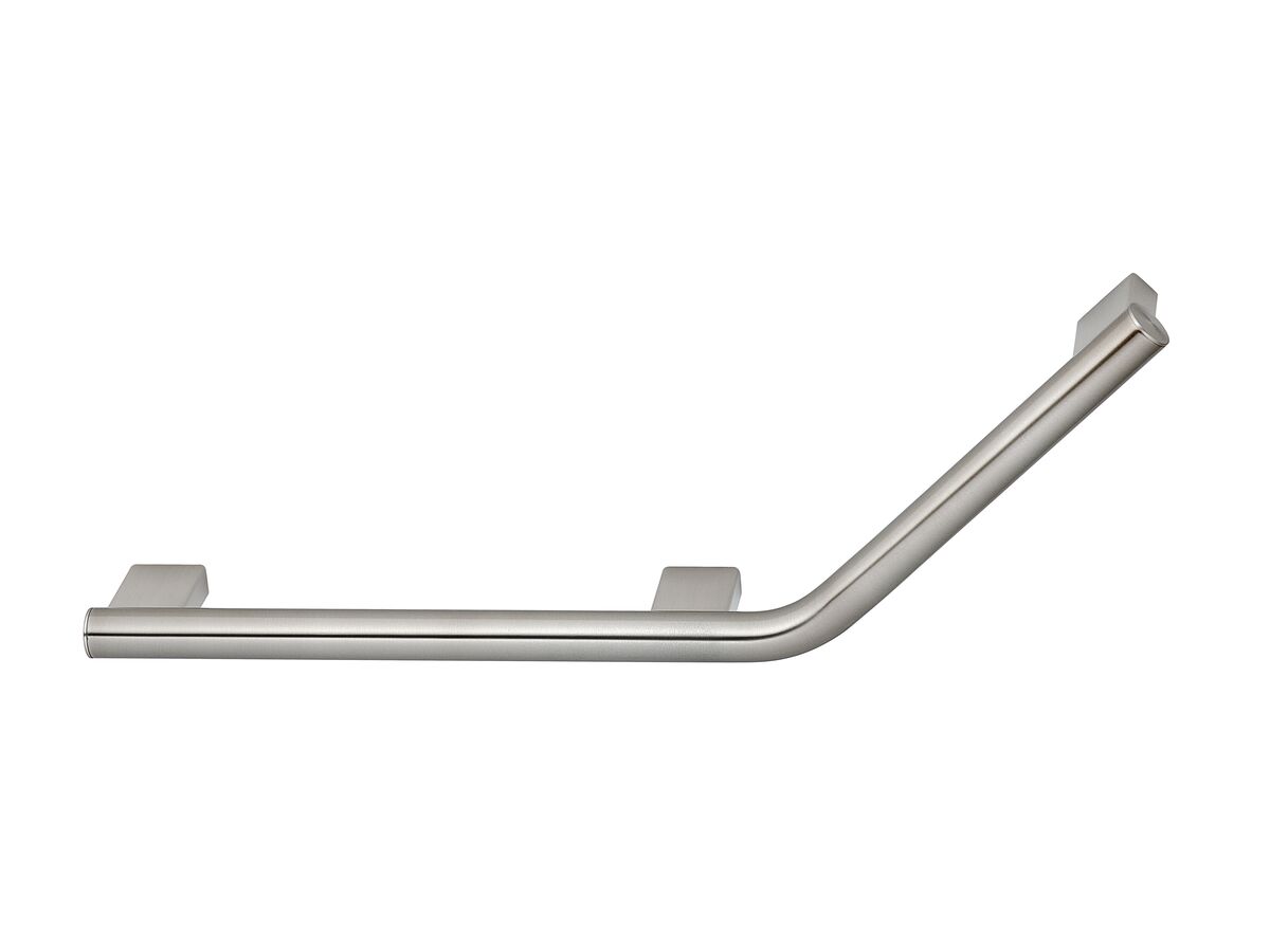 Hero - Mizu Drift Assisted Living Angled Grab Rail Left 260mm x 346mm 135 Degree Brushed Chrome