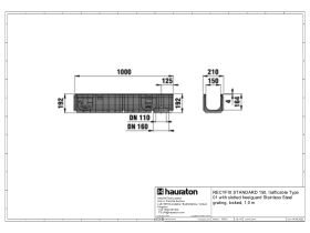 Hauraton 150mm PP Channel with Stainless Steel H/G 1M