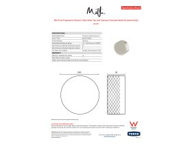 Specification Sheet - Milli Pure Progressive Shower / Bath Mixer Tap with Diamond Textured Handle Brushed Nickel