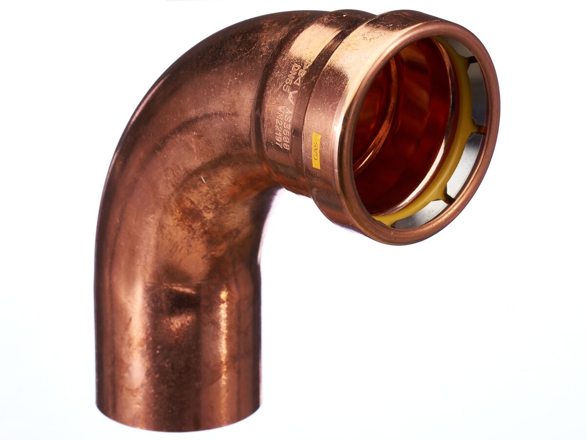 >B< Press Gas Elbow Male & Female 90 Degree x 65mm