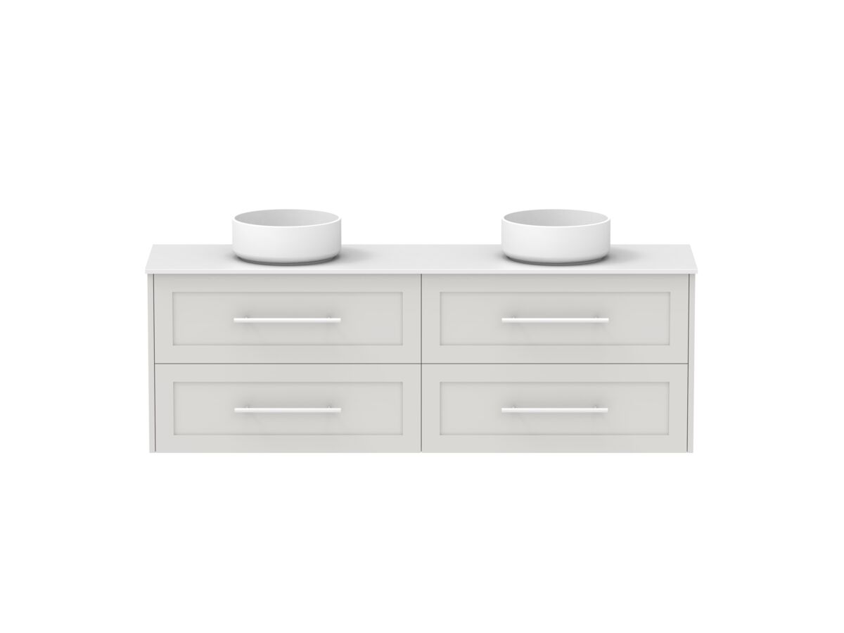 Hero - Kado Lux Ensuite All Drawer Twin 1500mm Wall Hung Double Basin 12mm Durasein Top