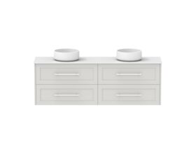Hero - Kado Lux Ensuite All Drawer Twin 1500mm Wall Hung Double Basin 12mm Durasein Top