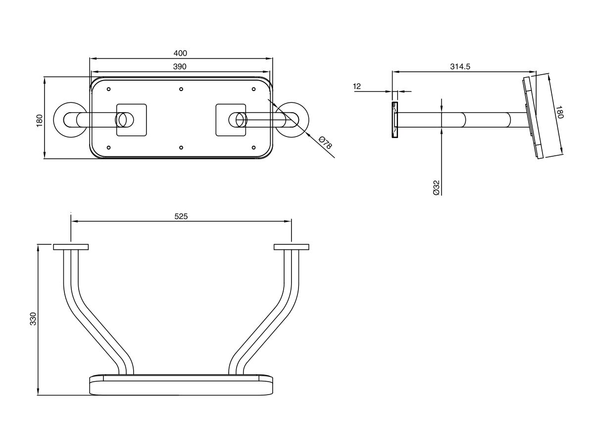 Wolfen Back Rest With Fixed Arms White and Stainless Steel