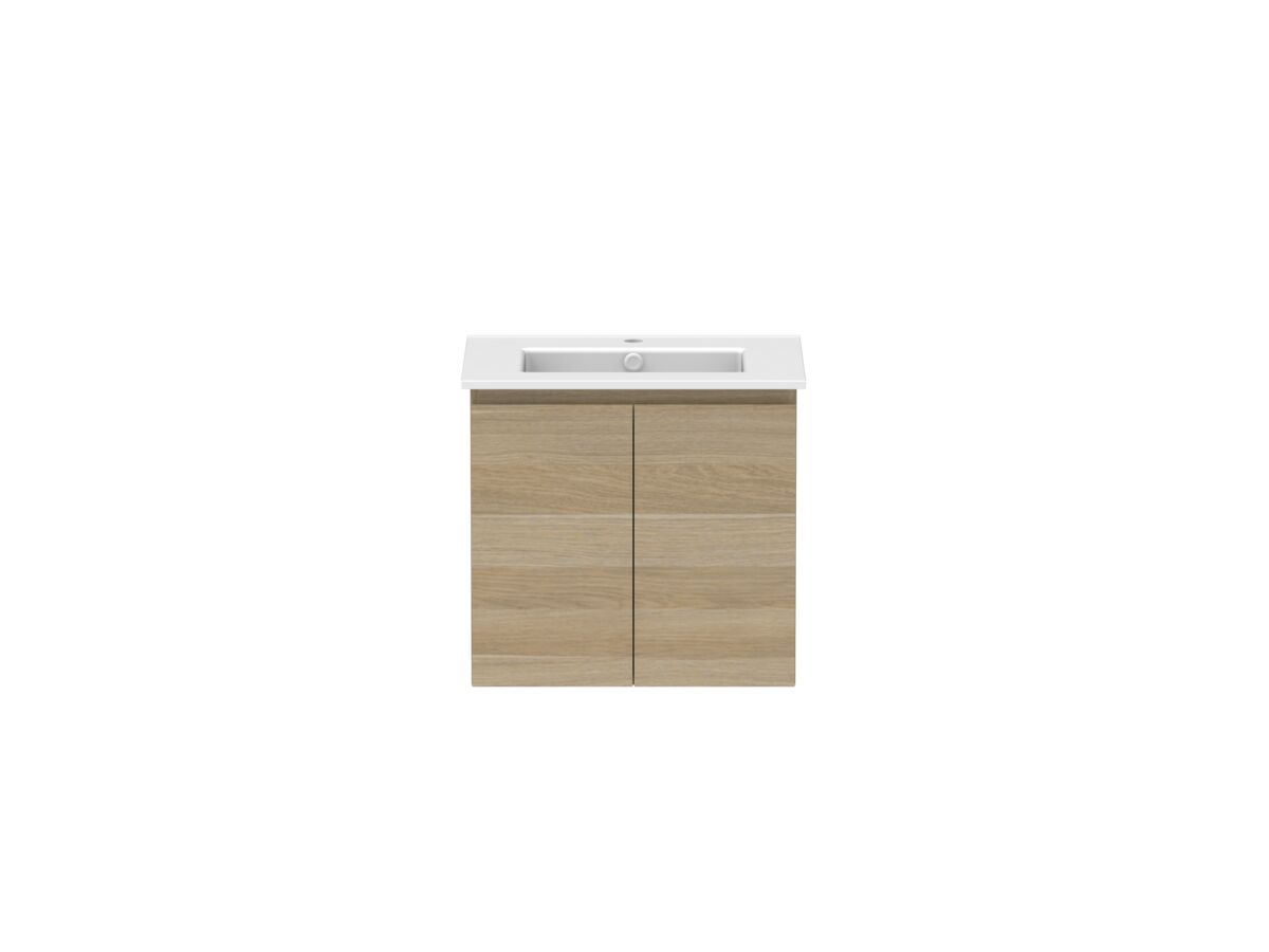 Hero - Posh Domaine 600mm Wall Hung Vanity Unit Conventional Matte White Ceramic Top