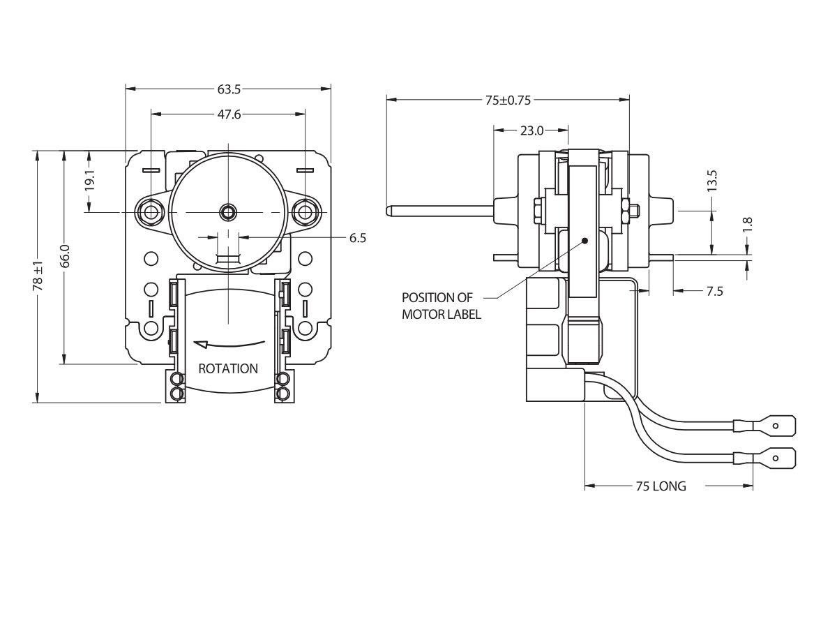 J03RF03 Frost Free Fan Motor (Clock)