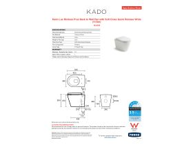 Specification Sheet - Kado Lux Rimless Plus Back to Wall Pan with Soft Close Quick Release White (4 Star)