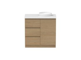 Supporting Image - Posh Domaine Plus Hamper 900 Floor Mounted Right Bowl 50mm Top