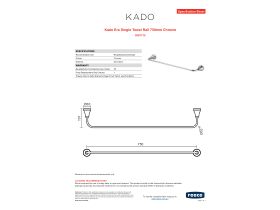 Specification Sheet - Kado Era Single Towel Rail 750mm Chrome