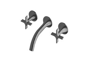 Sussex Oria Cross Wall Bath Set 165mm PVD Brushed Gunmetal