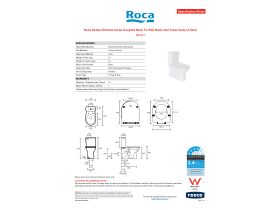 Specification Sheet - Roca Debba Rimless Close Coupled Back To Wall Back Inlet Toilet Suite (4 Star)