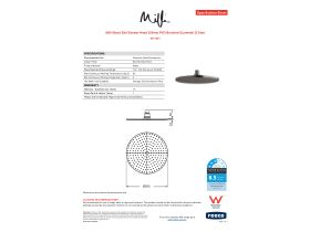 Specification Sheet - Milli Mood Edit Shower Head 250mm PVD Brushed Gunmetal (3 Star)