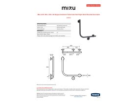 Specification Sheet - Mizu Drift 450 x 450 x 90 Degree Ambulant Toilet Grab Rail Right Hand Brushed Gunmetal