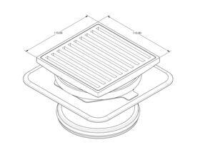 Mizu Square Floor Waste Stainless Steel 100mm x 100mm