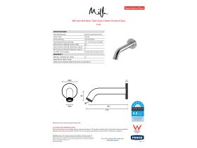 Specification Sheet - Milli Etch Wall Basin / Bath Outlet 160mm Chrome (6 Star)
