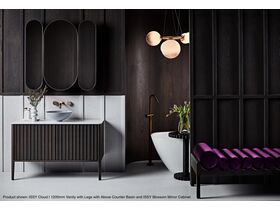 ISSY Cloud I 1200mm Vanity with Legs with Above Counter Basin and ISSY Blossom Mirror Cabinet