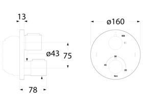 Roca T-1000 Concealed Thermostatic Shower Mixer Chrome