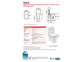Technical Guide - Roca Dama-N Close Coupled Back To Wall Suite (No Lid) Bottom Inlet White (4 Star)