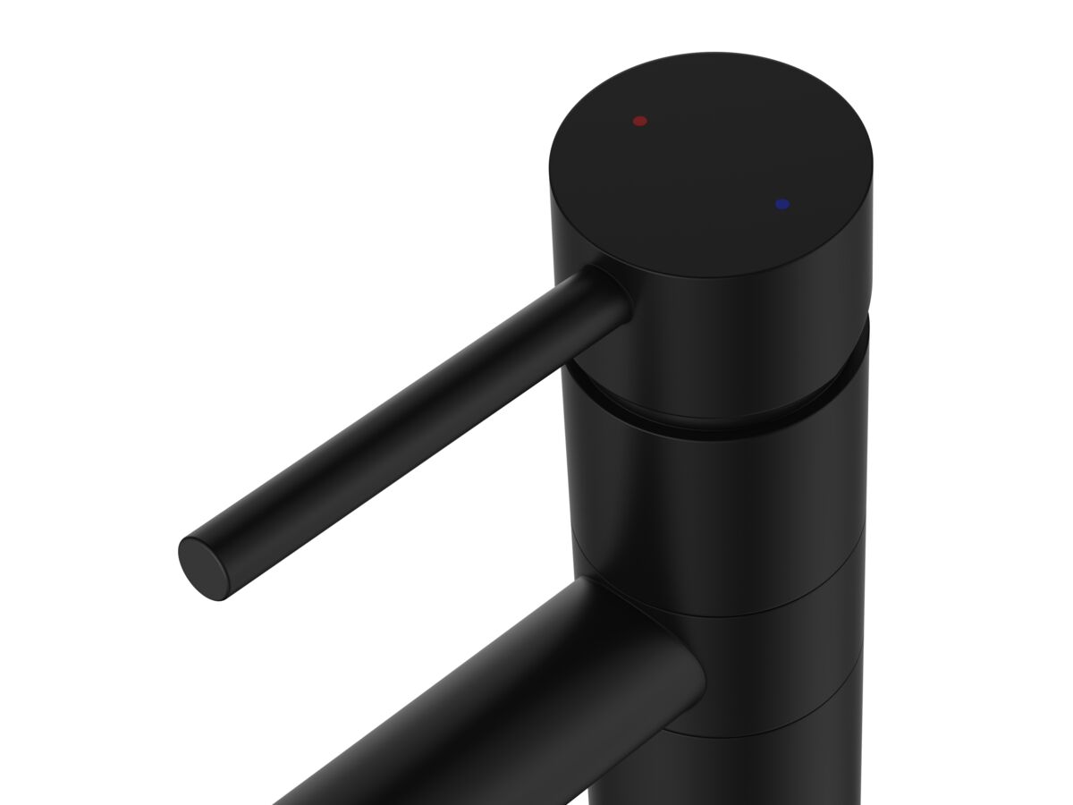 Supporting Image - Posh Bristol Pin Standard Sink Mixer Tap Matte Black (4 Star) Lead Free - Handle