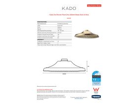 Specification Sheet - Kado Era Shower Rose Only 200mm Brass Gold (4 Star)