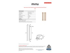 Specification Sheet - Mizu Soothe Vertical Heated Towel Rail (Triple Pack) Brushed Bronze