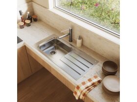 In Situ - Posh Solus Care Single Bowl Sink with Drainer No Taphole No Overflow Stainless Steel