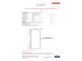 Specification Sheet - Kado Lux Frameless Curved Panel with Wall Channel Clear Glass 1000mm Chrome