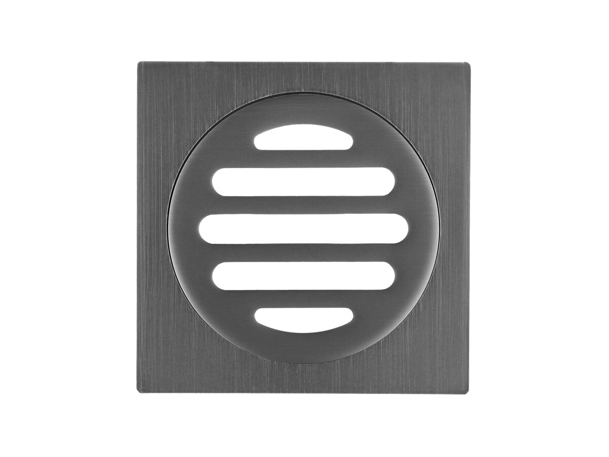 Mizu Drift Brass Trapscrew Grate Square 80mm Brushed Gunmetal