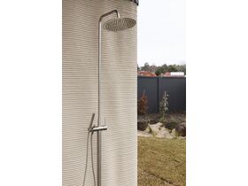 In Situ - Milli Inox Freestanding Twin Rail Shower & 300mm Overhead with Bottom Rail Water Inlet Stainless Steel (3 Star)