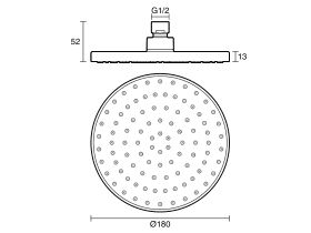 Posh Bristol MK2 Round Overhead Shower 180mm (3 Star)