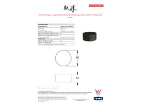 Specification Sheet - Milli Pure Progressive Top Mount Hob Mixer Tap with Diamond Textured Handle PVD Matte Black