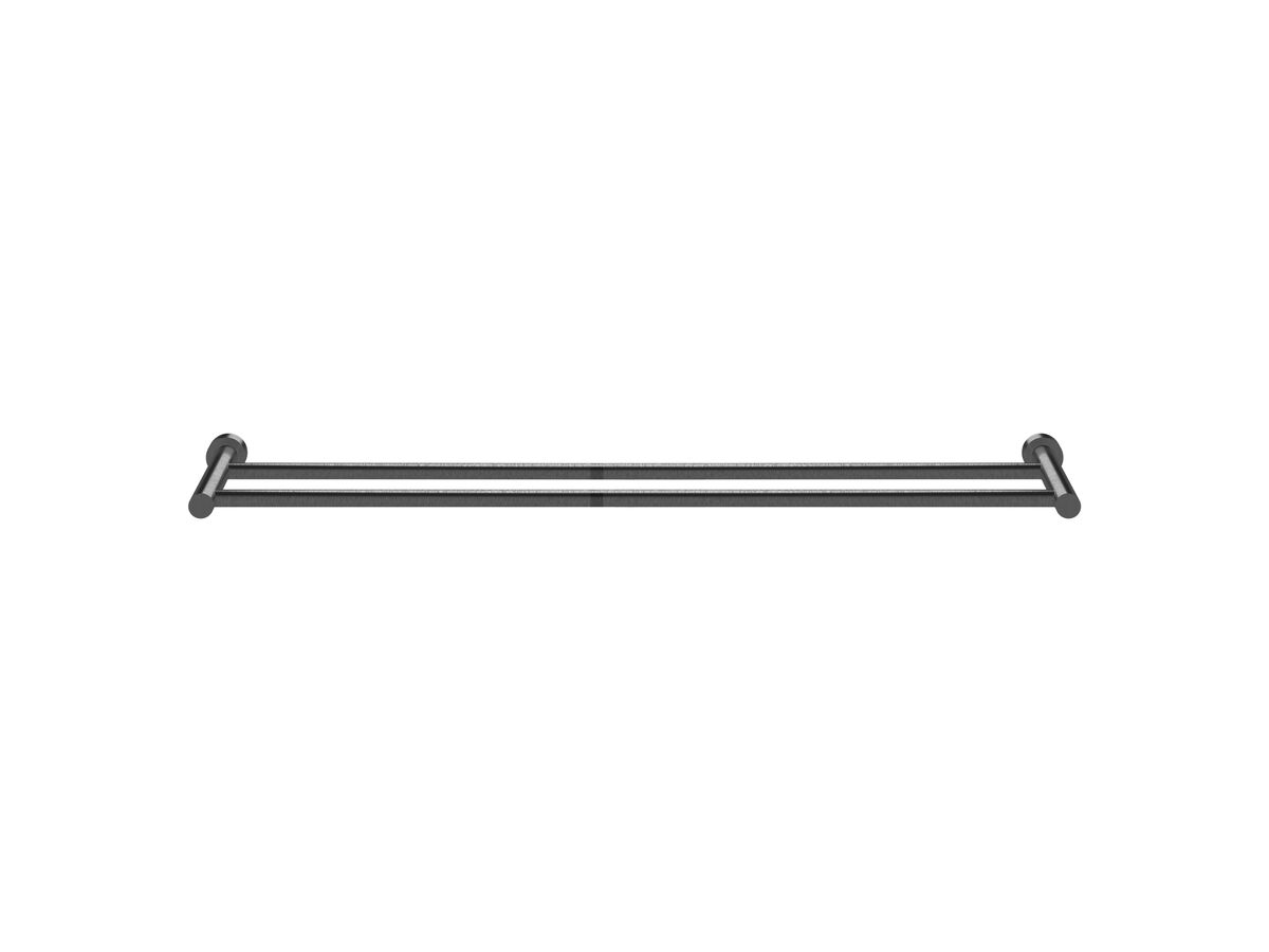 Scala Double Towel Rail 900mm LUX PVD Brushed Smoke Gunmetal