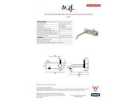 Specification Sheet - Milli Etch Wall Basin/Bath Mixer Tap Set Square Kit Brushed Nickel (6 Star)