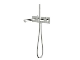 Sussex Scala Bath Mixer Tap System Straight 200mm Outlet Right Hand Operation with Handshower Chrome (3 Star)