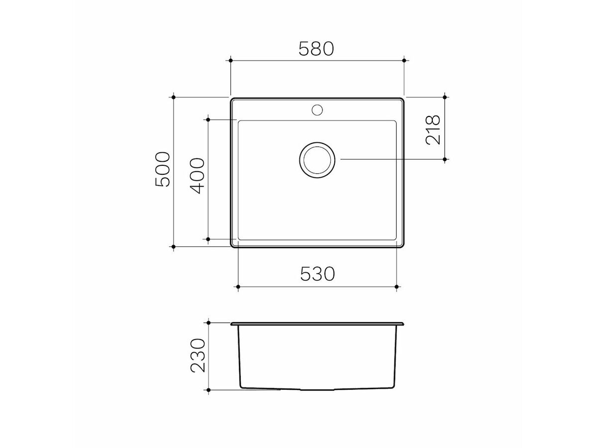 Clark Square Flushline Sink 45 Litre