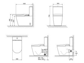 Roca In-Wash Inspira Rimless Close Coupled Back To Wall Toilet Suite with Heated Seat (4 Star)