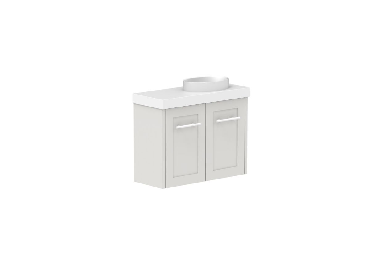 Supporting Image - Kado Lux Petite Vanity Unit Wall Hung 600mm Right Bowl 50mm Top (Basin Included)